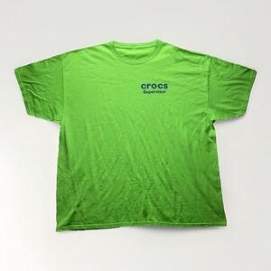 Crocs T Shirt Green XXL Double Sided Logo Graphic Tee Come As You Are Footwear